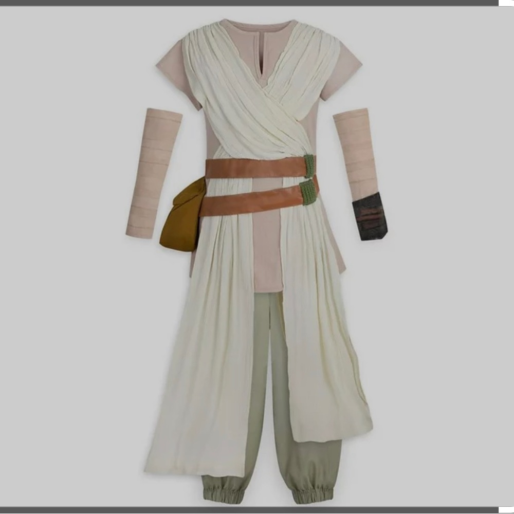 Star Wars Rey costume with goggles, wrist bands AND light saber